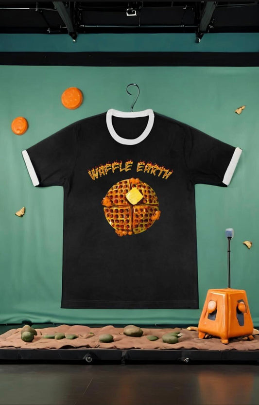 Waffle Earth - Ringer Tee (Black)
